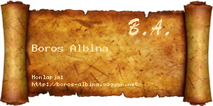 Boros Albina névjegykártya