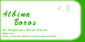albina boros business card